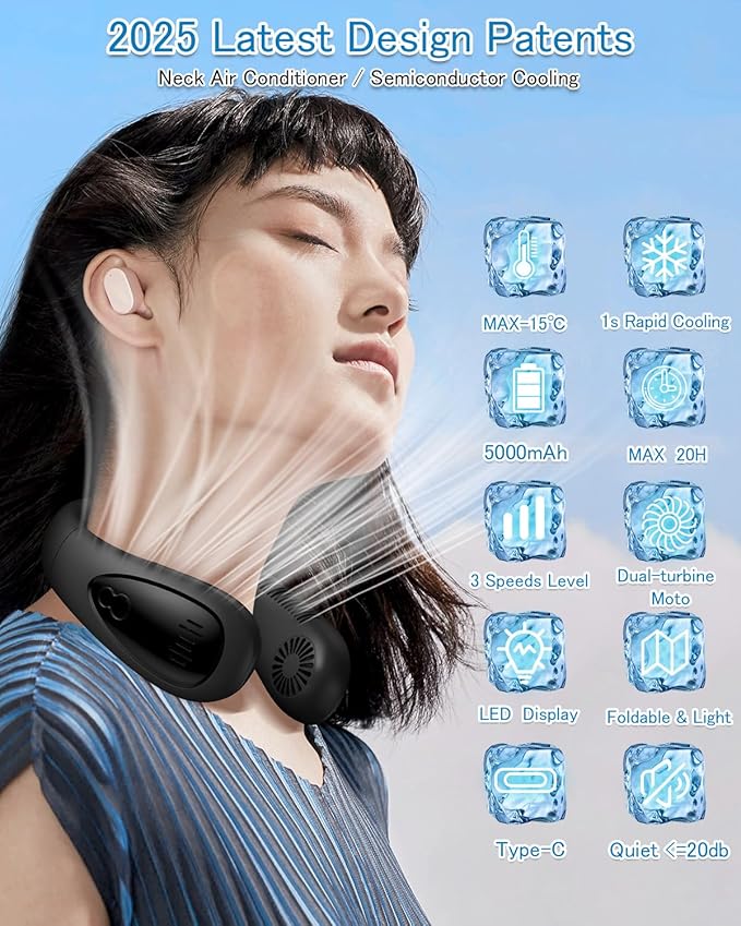 GAITIR Neck Air Conditioner, Portable Neck Fan