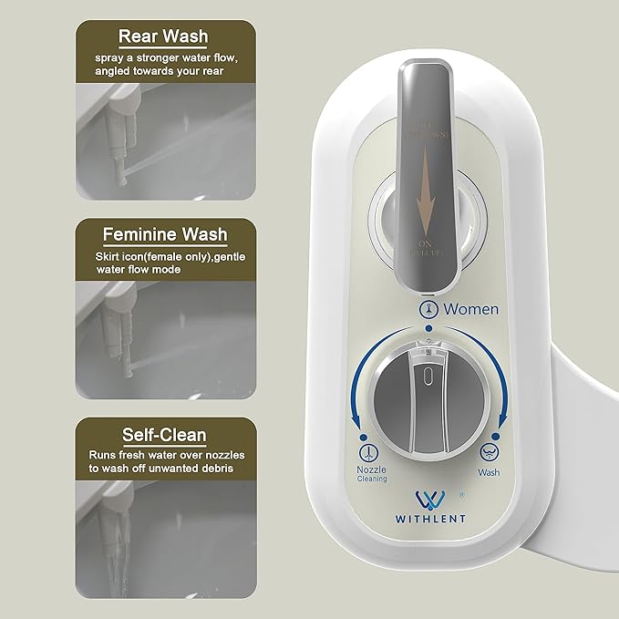 Left Handed Bidet Attachment for Toilet