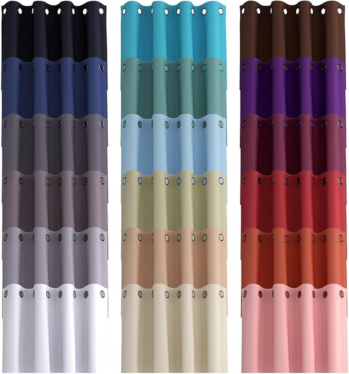 MIUCO Room Darkening Grommet Thermal Insulated Blackout Window Curtains Panels (Set of 2)