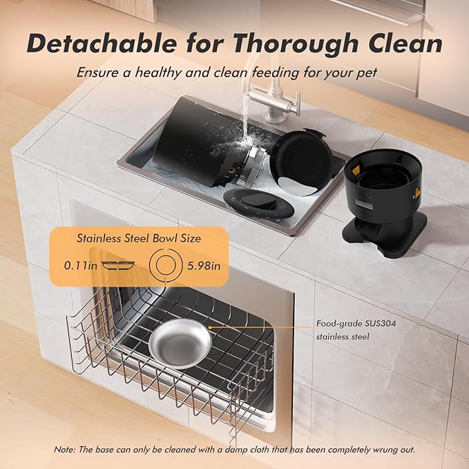 Automatic Cat Feeder - 5L Anti-Clog Cat Food Dispenser Keeps 2-15mm Dry Food