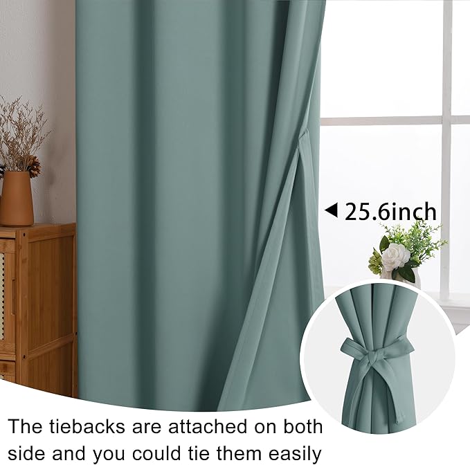 JIUZHEN Stone Blue Blackout Curtains