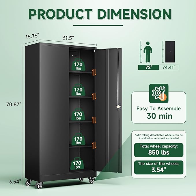 Letaya Metal Garage Storage Cabinets