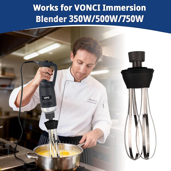 VONCI 10inch Detachable Whisk Attachment. 350W, 500W & 750W Commercial