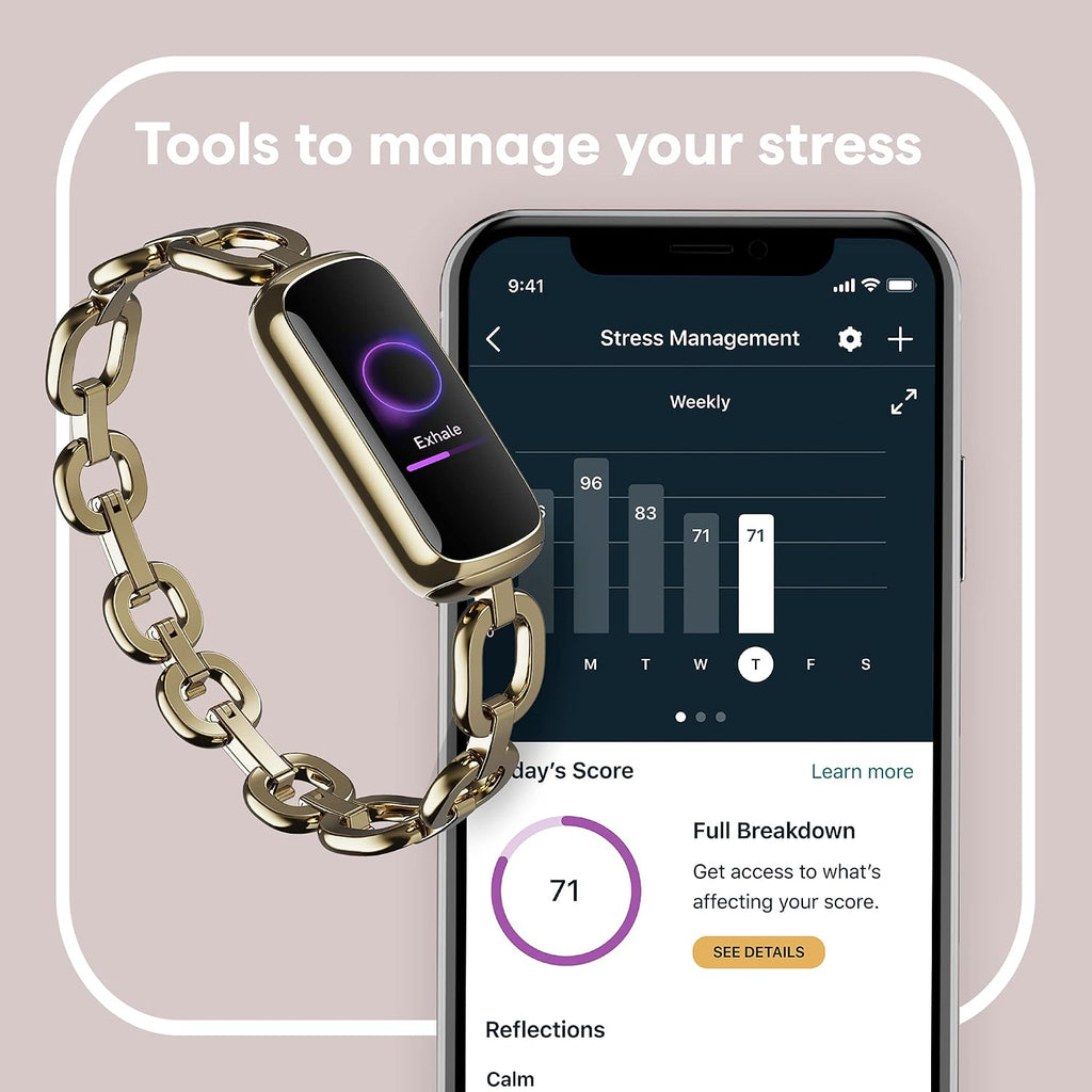 fitbit luxe special edition fitness and wellness tracker, side view