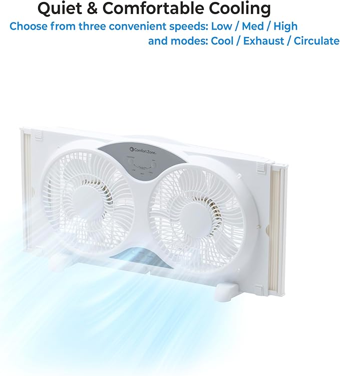 Comfort Zone Twin Window Fan