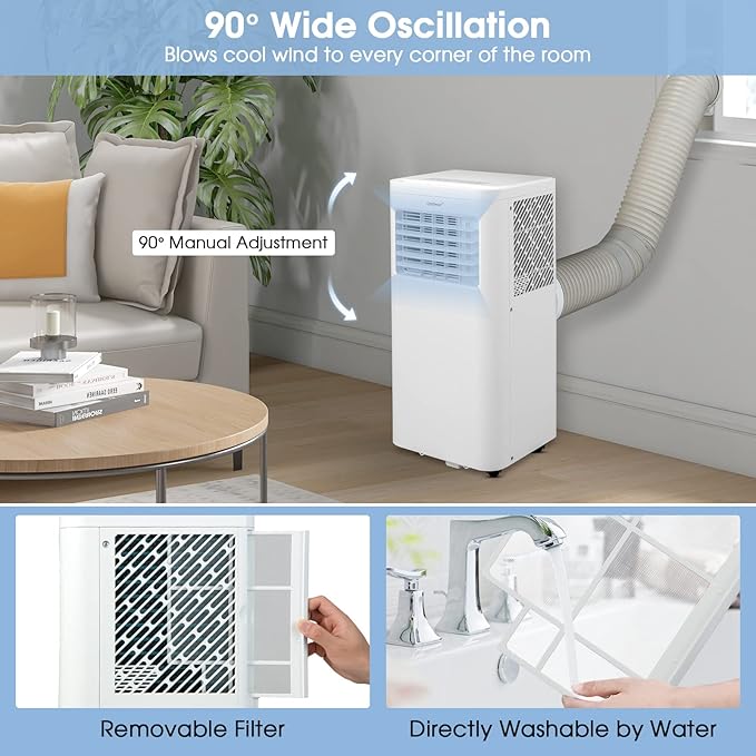 COSTWAY Portable Air Conditioner, 8000 BTU 3-in-1 Personal AC Unit