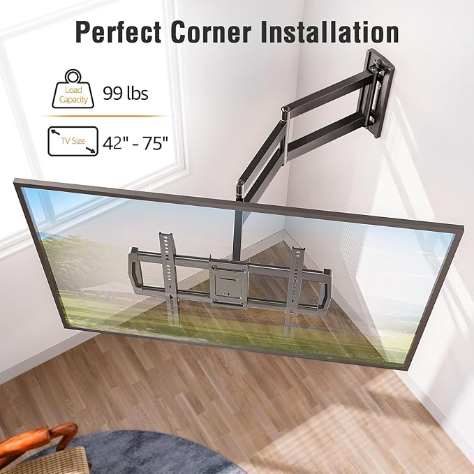 ELIVED Long Arm TV Wall Mount for Most 42-75 Inch TVs, 30 Inch Long Extension