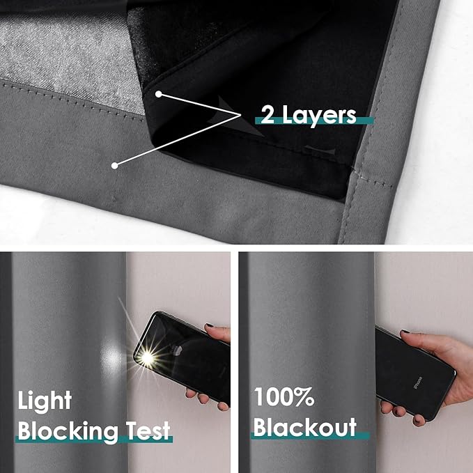 ChrisDowa 100% Blackout Curtains