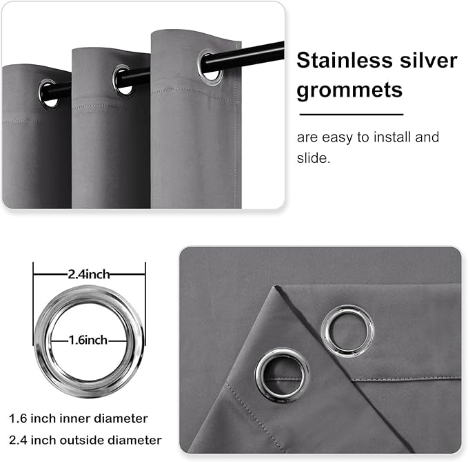 DWCN Blackout Curtains 63 Inch Length, Room Drakening Drapes