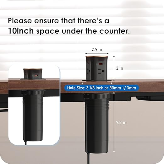 ANNQUAN Motorized Pop Up Countertop Receptacle