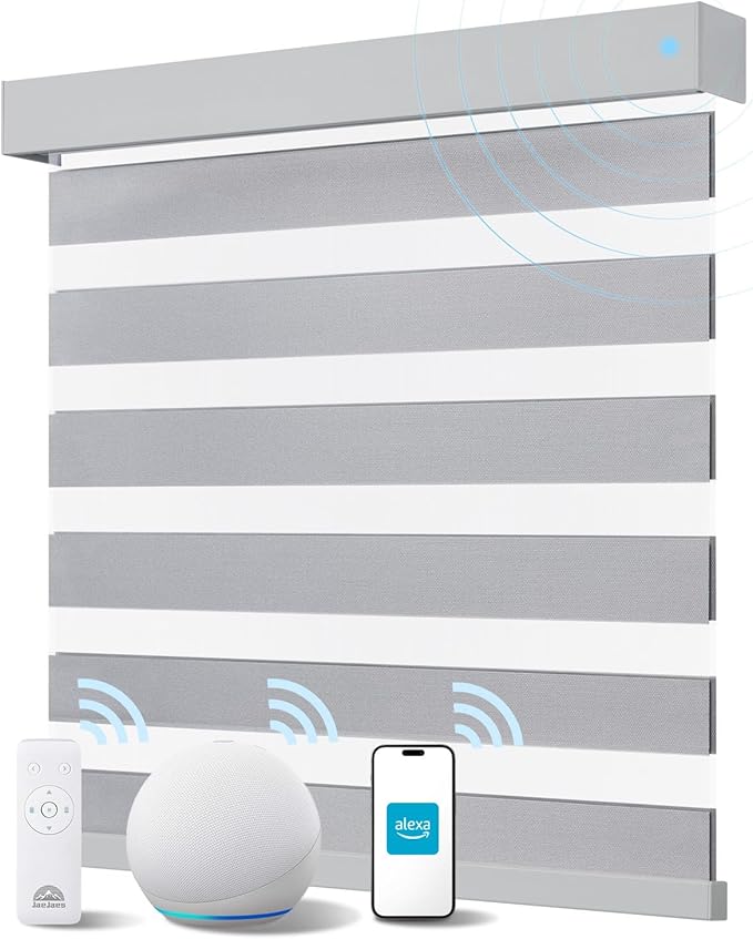 Smart Zebra Blinds for Windows, Alexa Motorized Blinds