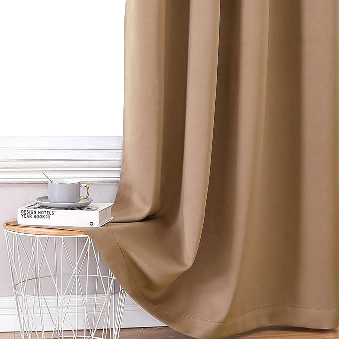 ChrisDowa 100% Blackout Curtains 63 inch Long