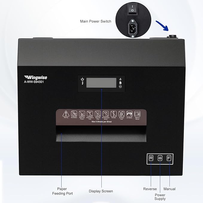 P-7 High Security Paper Shredder Heavy Duty, 5-Sheet Super Micro Cut, 11.9