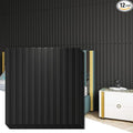 Art3d Slat Wall Panel, 3D Fluted Textured Panel 12-Tile 19.7 x 19.7in. (12-Pack)