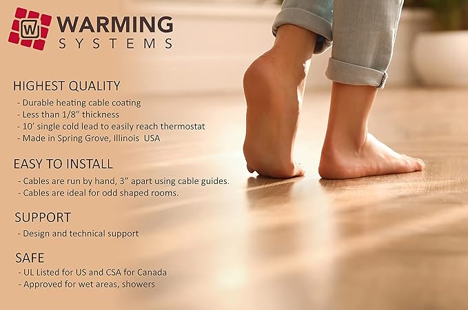 80 Sqft Warming Systems 120 V Electric Tile Radiant Floor Heating Cable