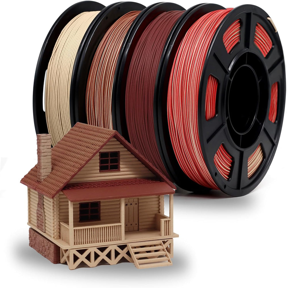 YOUSU 3D Printer Filament Bundle, Wood PLA Filament 1.75mm, Multicolor 3D Pri...