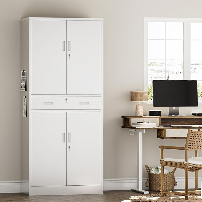 Metal Storage with 1 Drawer, Steel Storage File Cabinet
