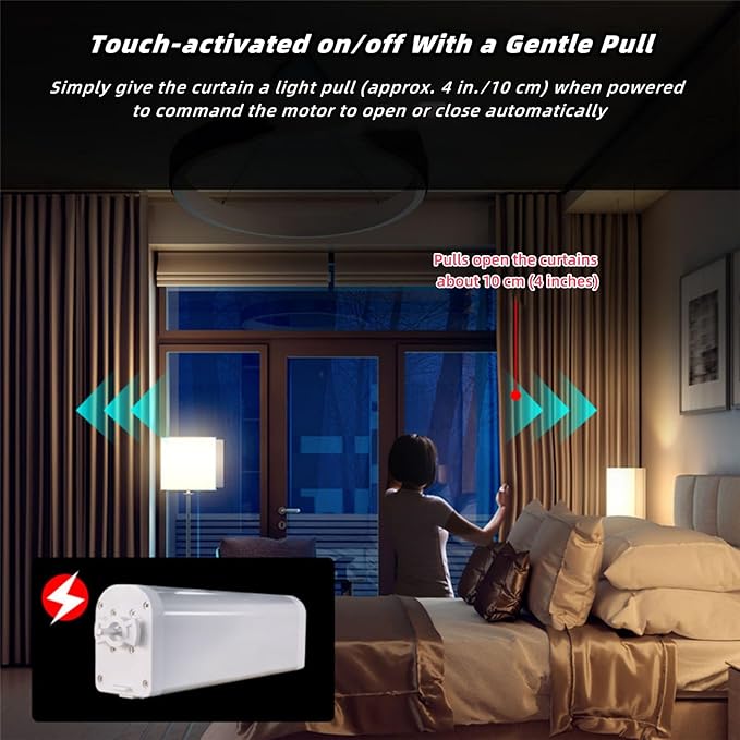 Lemoeyes Electric Curtain Track, Retractable Motorized Curtains Rod From