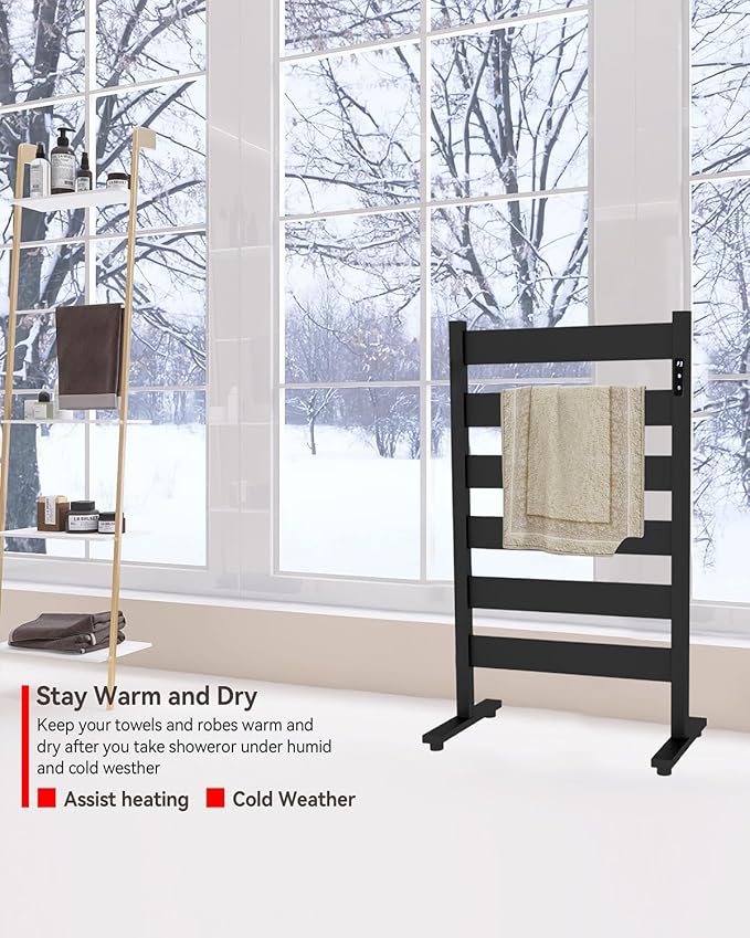 Heated Towel Rack – Rapid PTC Heating, LED Timer Control, High Temp & Large