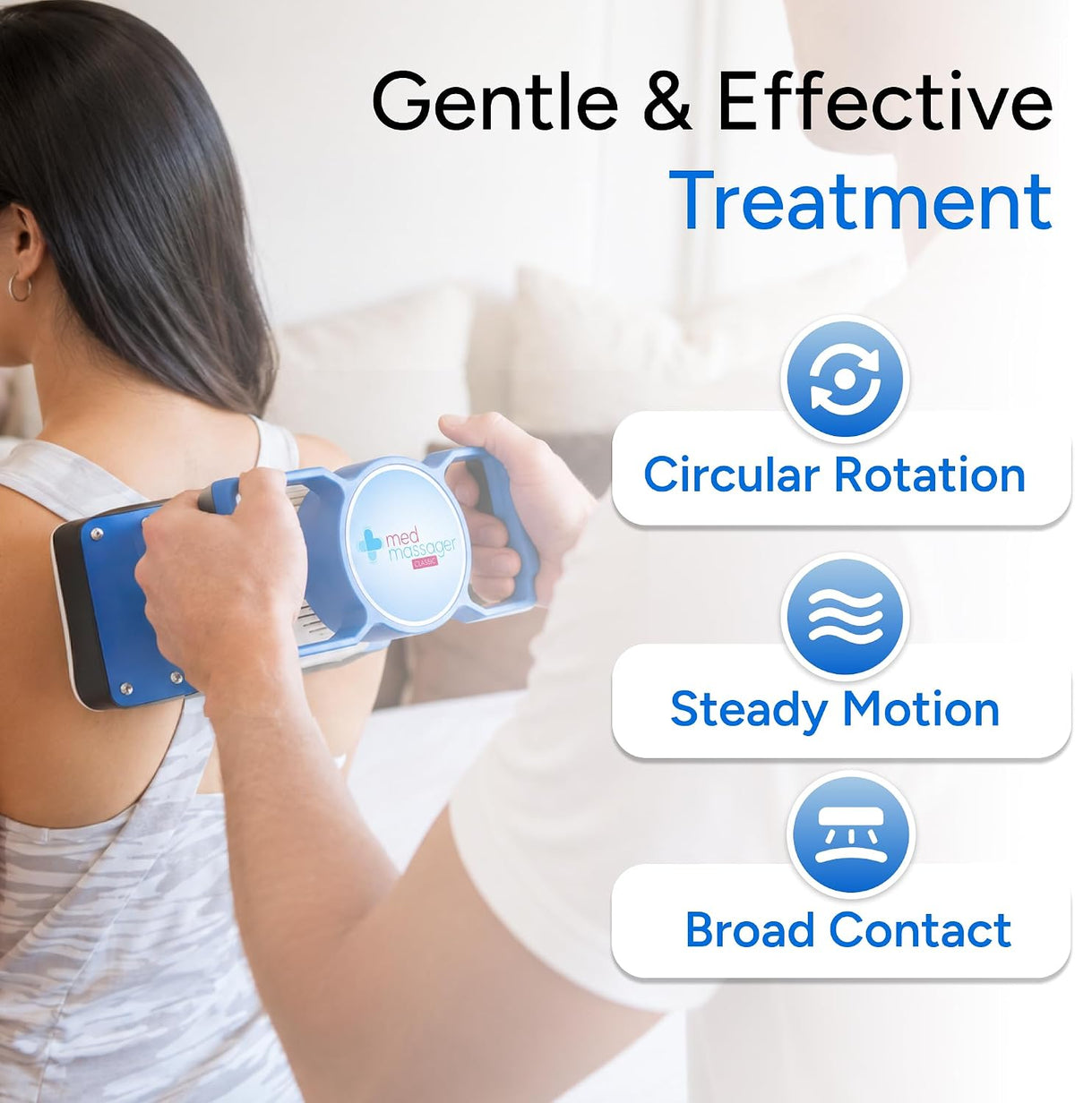 medmassager body massager classic, oscillating deep tissue, back, side view