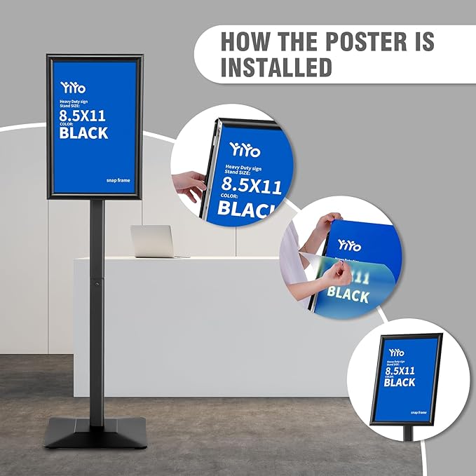 YIYO Sign Stand Poster Stand，adjustable heavy duty pedestal Sign Holder Floor