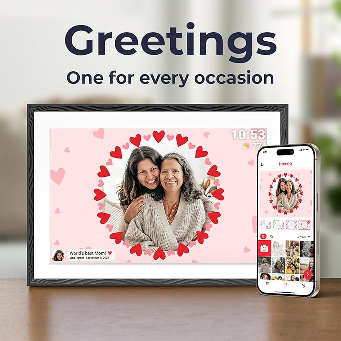 Digital Picture Frame, 10.1'' Frameo Digital Frame Wifi, 32GB Memory, 1280*800