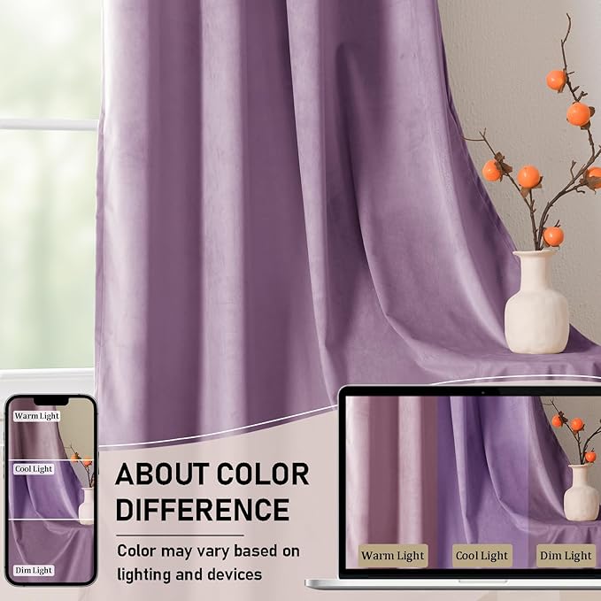 JIUZHEN Velvet Blackout Curtains
