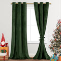 JIUZHEN Oliver Green Velvet Curtains 84 inches (Set of 2)