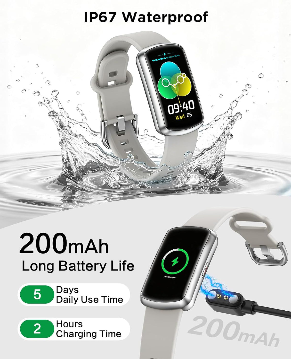 smart watch fitness trackers for women men, 24/7, package contents
