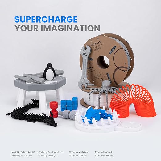ELEGOO PLA Filament Bundle 10KG, 1.75mm 3D Printer Filament Dimensional