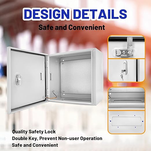 Outdoor Electrical Box 24 x 24 x 12''D NEMA 4X Enclosure Steel Box, Waterproof