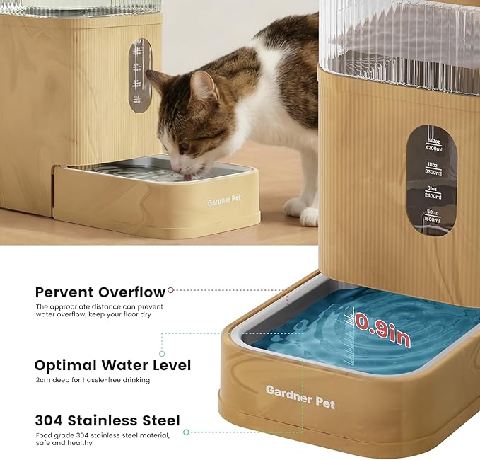 Gardner Pet 2.2 Gallon Automatic Dog Water Bowl Dispenser 8.5L Gravity Water