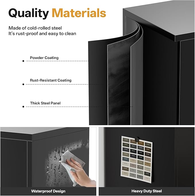 Metal Storage Cabinets with 1Drawer, Steel Storage File Cabinet