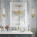 Amorho Bathroom Mirror, 24x36 Inch White Thick Metal Framed Wall Mirrors