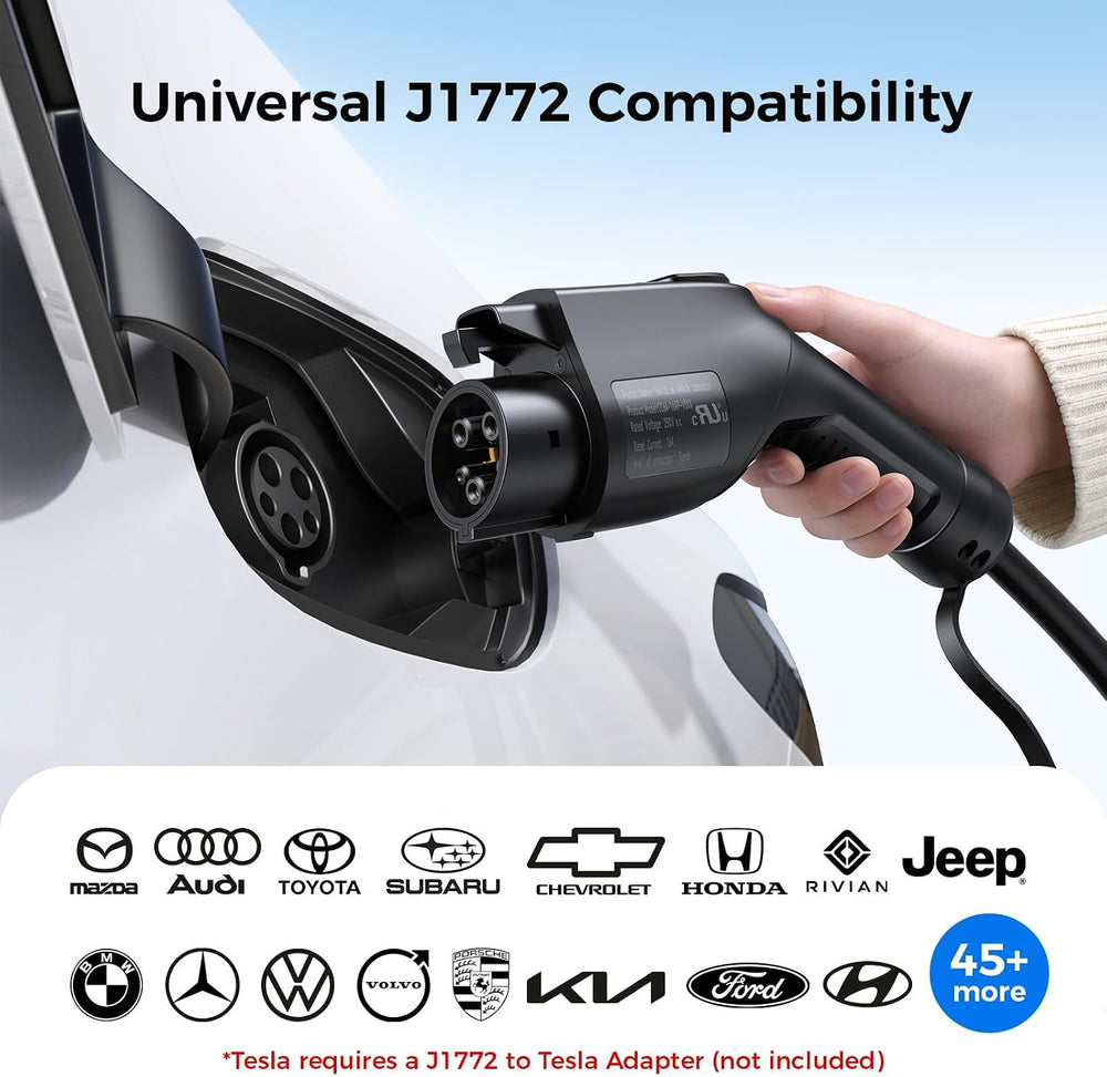 2026 New Level 1&2 EV Charger, 8-16Amp, 25FT Cord, J1772 EV/PHEVs