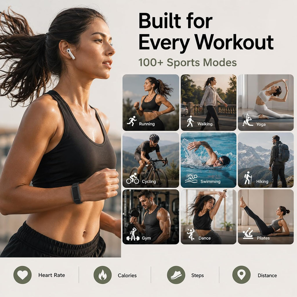 yihou smart fitness tracker for women & men showing dimensions