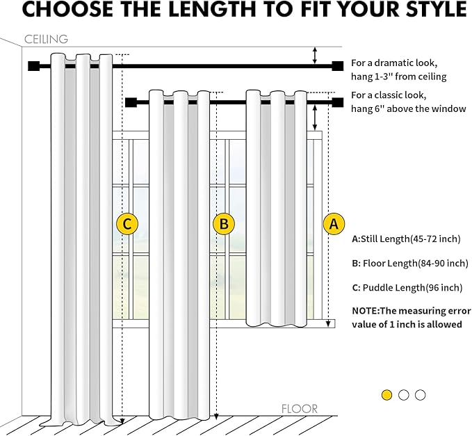 MIULEE Orange Blackout Curtains