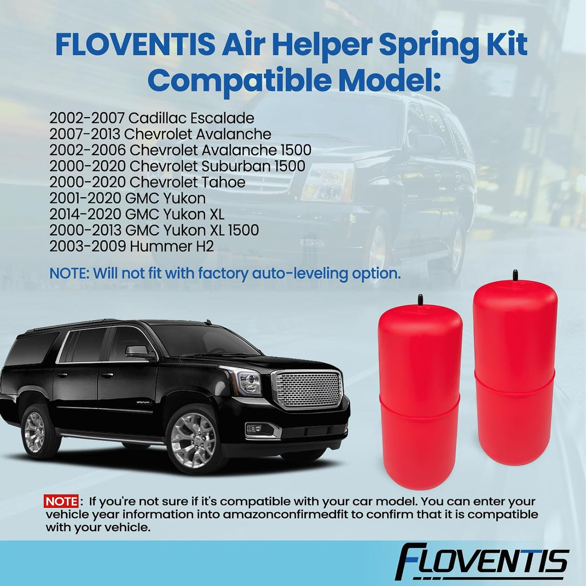air suspension kit for cadillac chevy gmc yukon, package contents