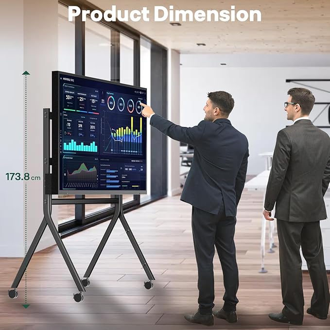 Sylvox TV Floor Stand for 65-75 Inch TVs, Heavy Duty Rolling TV Stand Max Load