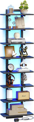 8 Tier Wall Mounted Shelf with RGB Lights, LED Floating Shelf,