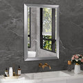 Amorho 24x36 Inch Bathroom Mirror Silver, Thick Metal Framed Wall Mirrors