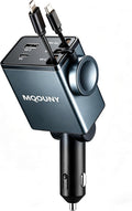 MQOUNY Retractable Car Charger, 87W USB C Fast Charge
