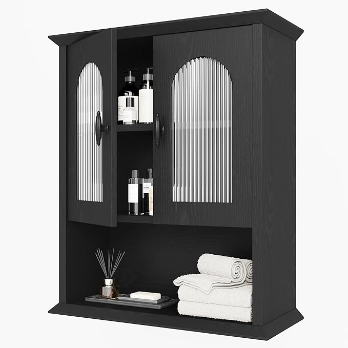 CJL Bathroom Wall Cabinet with Fluted Door, 18.9'' x 23.6'' Medicine Cabinet