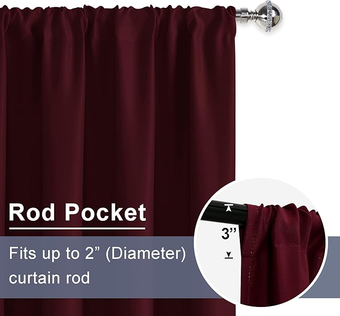 JIUZHEN Christmas Blackout Curtains (Set of 2)