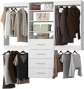 Modular Closet 90" Hanging & Drawers, Wooden Tower