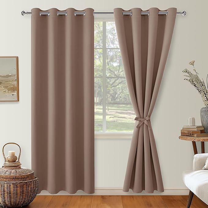 Hiasan Blackout Curtains for Bedroom, 52 x 84 Inches Long
