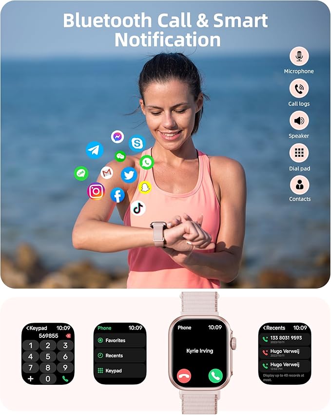 Parsonver GPS Smart Watch for Women Men, Built-in GPS & Bluetooth Calling