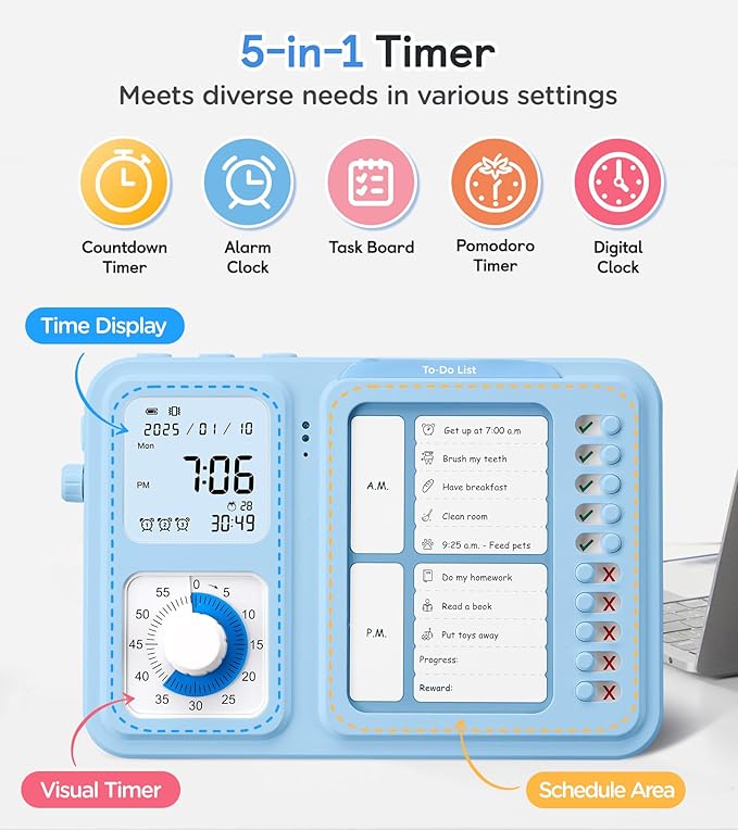 3-in-1 Visual Timer & ADHD Tool