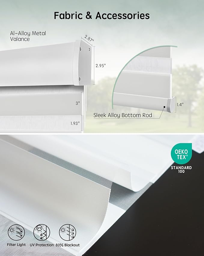 Yoolax Motorized Blinds with Remote, Electric Zebra Blinds
