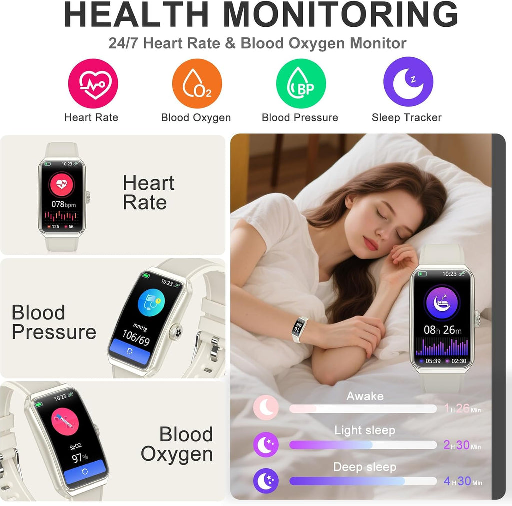 Fitness Tracker, Step Counter with 24/7 Heart Rate Blood Oxygen Sleep Monitor, Fitness Watch with 100+ Sports Modes, Waterproof Activity Smart Watches for Women Men Android iOS